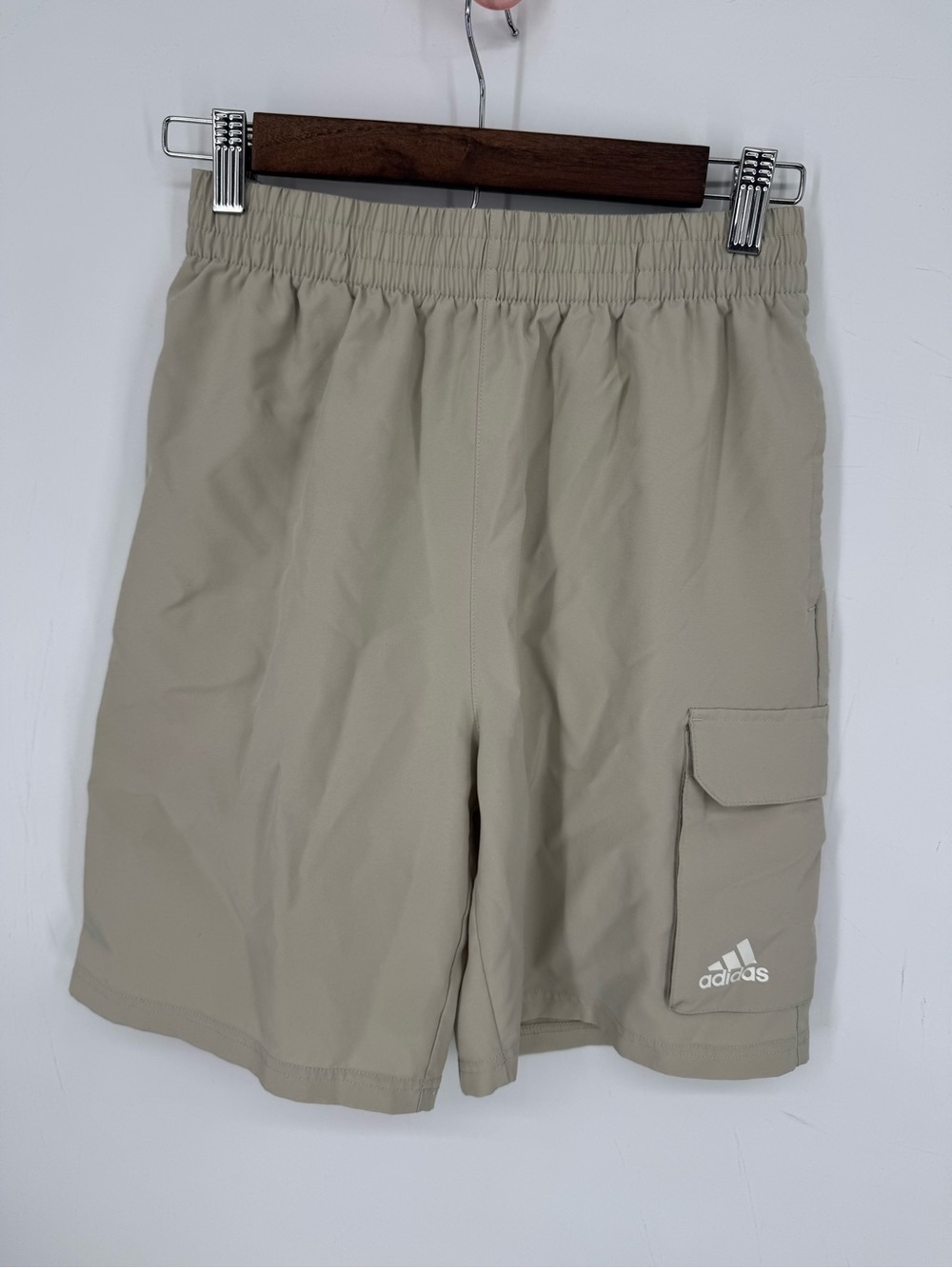 Adidas Youth Boys Khaki Cargo Long Active Shorts Size 14/16 Youth Large Lounge